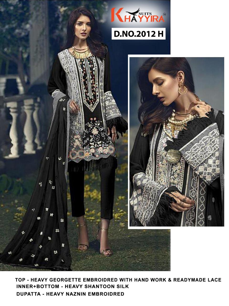 PAKISTANI SUITS D NO 2012H BY KHAYYIRA